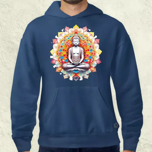 Pszichedelikus Buddha v13 férfi pulóver