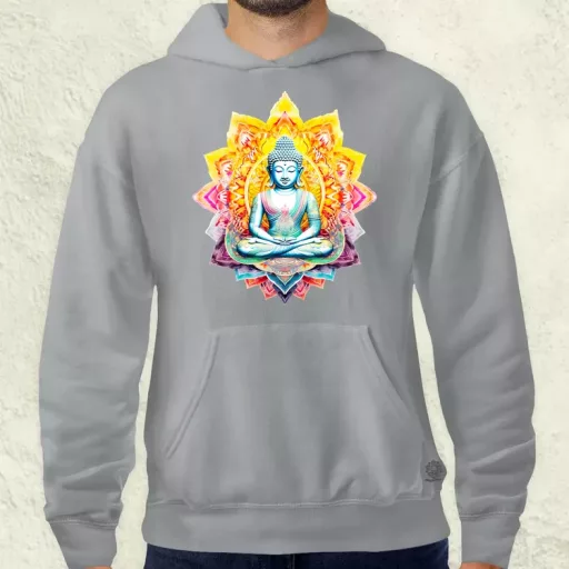 Pszichedelikus Buddha v3 férfi pulóver