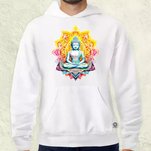 Pszichedelikus Buddha v3 férfi pulóver