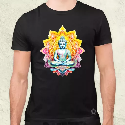 Pszichedelikus Buddha v3 férfi póló
