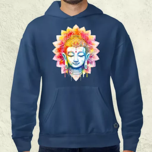 Pszichedelikus Buddha v5 férfi pulóver