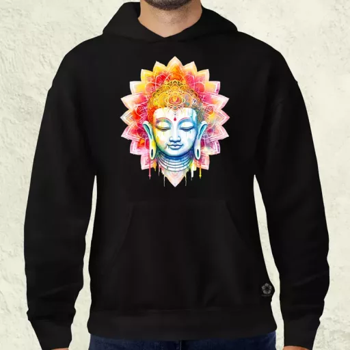 Pszichedelikus Buddha v5 férfi pulóver