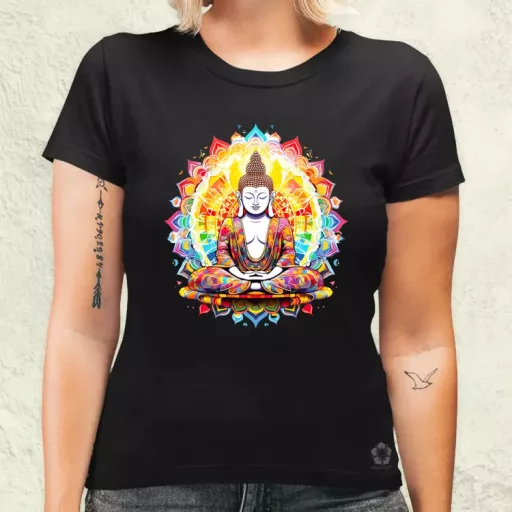 Pszichedelikus Buddha v9 női póló