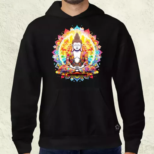 Pszichedelikus Buddha v9 férfi pulóver