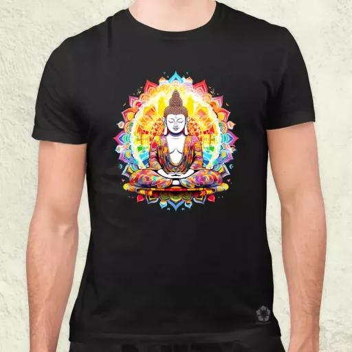 Pszichedelikus Buddha v9 férfi póló