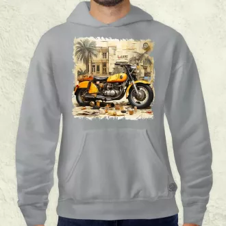 Vintage kollázs motor férfi pulóver