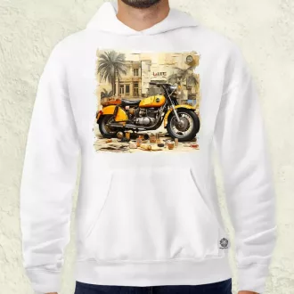 Vintage kollázs motor férfi pulóver